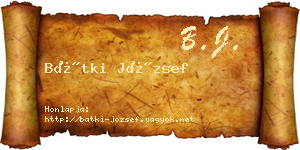Bátki József névjegykártya