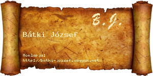 Bátki József névjegykártya